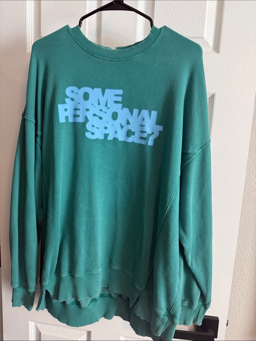aerie Teal Pullover Sweatshirt with Light Blue Graphic